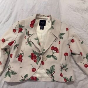 Smythe Cream Cherry Print Blazer